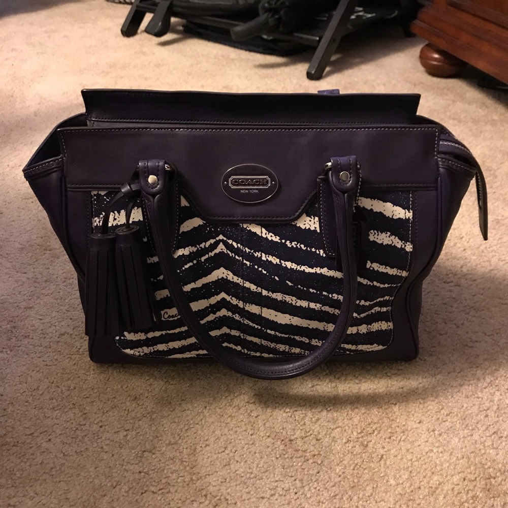 Coach Zebra Shoulder Duffle